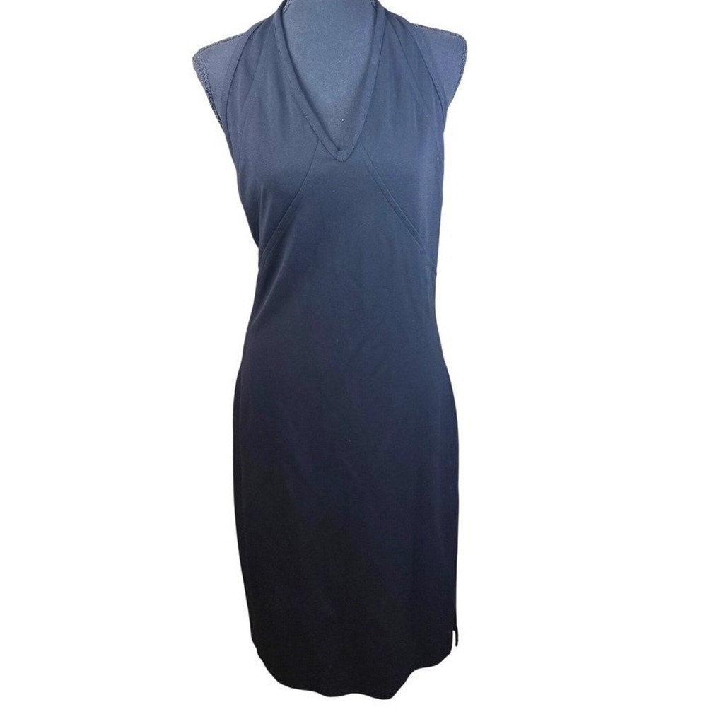 Gianni Versace Authenticated‎ Black Halter Dress Bodycon Cocktail Party Dress 44
